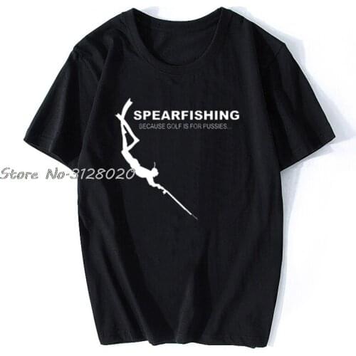 Funny Spearfishing Scuba Diver T Shirts Men Summer Cotton Harajuku Short Sleeve O Neck Streetwear Black T-shirt