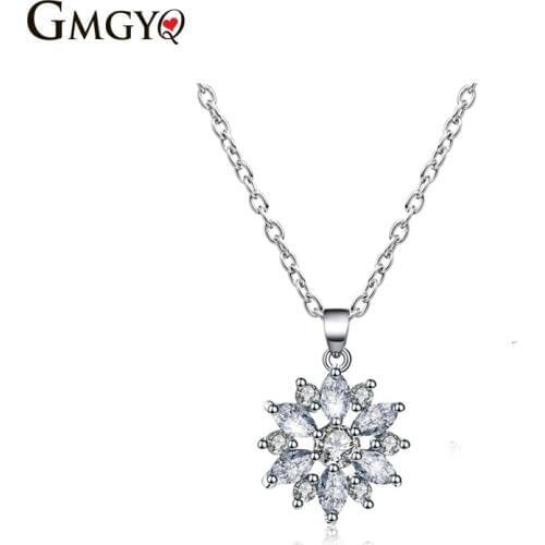GMGYQ European And American Fashion High-end Olive Zircon Ladies Generous Temperament Necklace Small Jewelry Wholesale