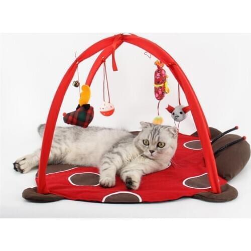 Animals Cat Play Tent Multifunction Cat Hammocks Kitten Sleep Bed Foldable Cat Mat with Balls Cat Play House Toys