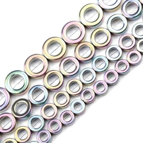 JHNBY Light Purple Circle Hematite Natural Stone 8/10/12mm Round Spacers Handmade Loose Beads For Jewelry Making Diy Accessories