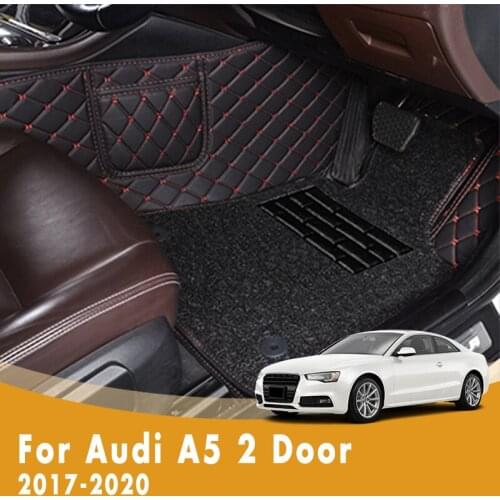 RHD Luxury Double Layer Wire Loop Carpets Car Floor Mats For Audi A5 2 Door 2020 2019 2018 2017 Styling Custom Accessories