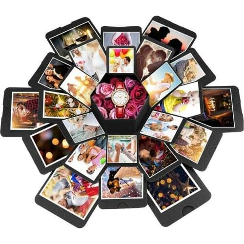 Creative Hexagon Surprise Explosion Box DIY Handmade Scrapbook Photo Album Wedding Gift Box for Valentine Christmas Gift Boxes