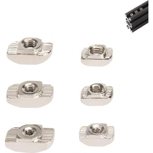 MEGA T Nuts Sliding Slot M3 M4 M5 M6 Carbon Steel Hammer Boat Nut Fastener Connector For 2020/3030 Industrial Aluminum Profile