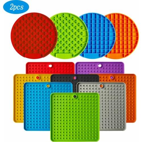 2pcs Pet Dog Feeding Food Bowl Silicone Dog Feeding Lick Pad Dog Slow Feeder Treat Dispensing Mat for Dogs Cats Slow Food Bowls