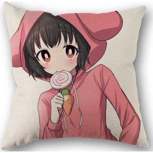 Anime Inaba Tewi Cushion Pillow Tent,Office,Home Cotton Linen Zippered Pillowcase Family Home Accessories Customizable One Side