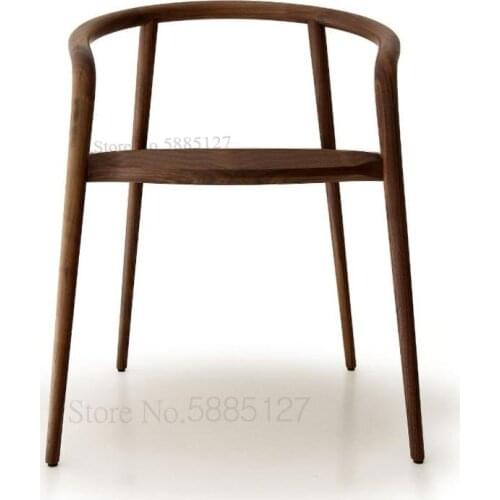 New Chinese Solid Wood Dining Chair Backrest Armrest New Tea Chair Hotel Lobby Designer Simple Modern Chinese Chair