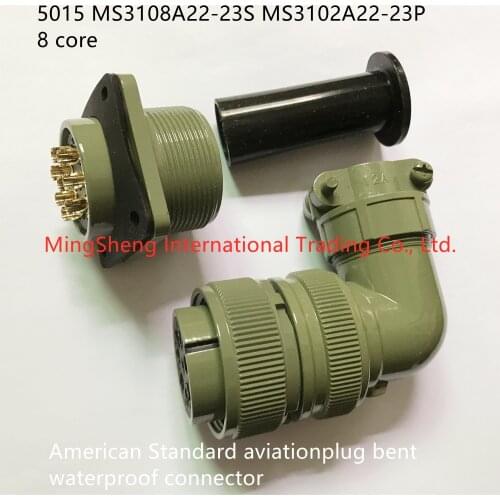 Original new 100% 5015 MS3108A22-23S MS3102A22-23P 8 core American Standard aviationplug bent waterproof connector