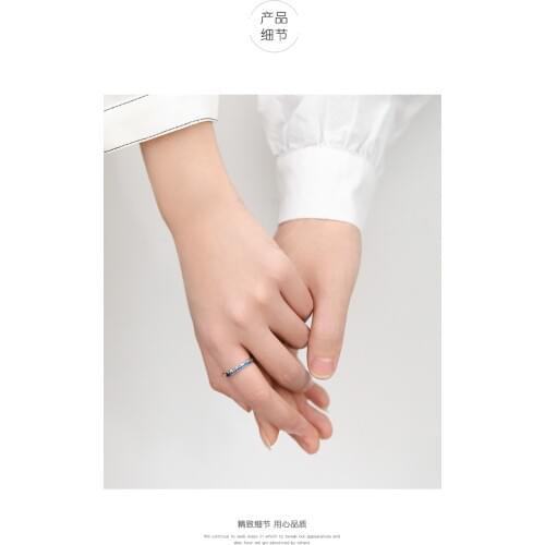 Open ring for couples birthday gifts 925 sterling silver jewelry with city wall star and moon ring for male and female