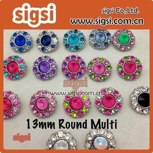 Simple style crystal acrylic rhinestone flower button
