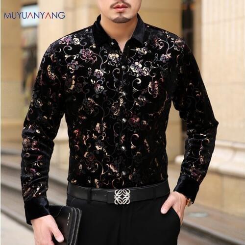 Mu Yuan Yang 2020 Men Fashion flannel shirts Formal Long Sleeve black shirt Brand mens clothing Big Size 3XL 50 % off рубашка