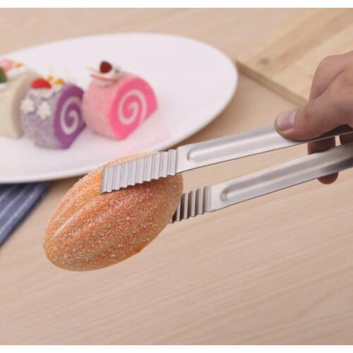 Stainless Steel Food Tongs Kitchen Utensils Buffet Cooking Tool Anti Heat Bread Clip Pastry Clamp F20173848