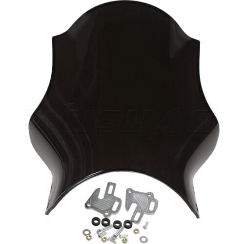 Universal Motorcycle Windshield Windscreen Round Lights Street Bike Glass As For Honda Yamaha Kawasaki Suzuki Smoke