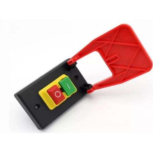Off-On Red Cover Emergency Stop Push Button Switch 16A Power-Off/Undervoltage Protection Electromagnetic Start Switch