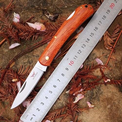 [Watchman W001] Folding Knife 7CR17MOV Blade Wood Handle Knives Camping Survival Hunting Pocket Knife Tactical Knife EDC Tools