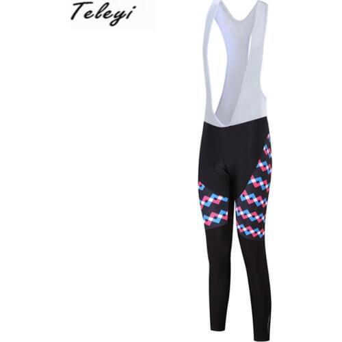 TELEYI Women Pro Team Outdoor Sports cycle pants Long Pants Breathable padded cycling pants Tight Ropa Ciclismo