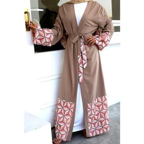 Dubai Women Muslim Long Open Cardigan Islamic Jilbab Turkish Casual Kimono Kaftan Vintage Dress Abaya Ramadan Prayer Robe Arab