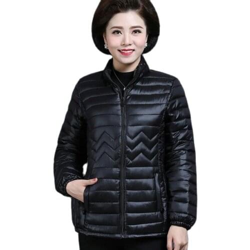 Middle-Aged Elderly Mothers Winter Coat Cotton Clothes Womens Short Down Cotton Clothes Cotton Jacket Female Lightweight Jacket
