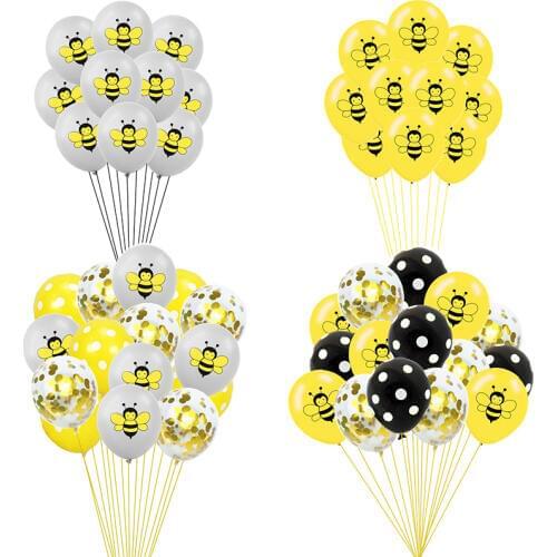 10/15pcs 12inch Animal Balloons Cartoon Bee Latex Balloons Inflatable Air Ballon for Baby Shower Birthday Party Decor Supplies