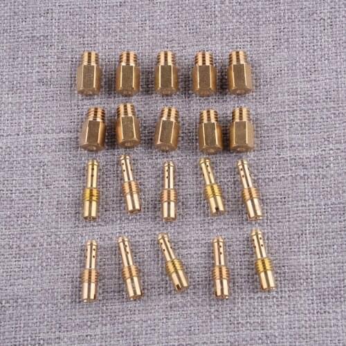10pcs Light Gold Metal Main Jets & Pilot Jets Carburetor Kits Fit for Mikuni TM TMX VM VM22