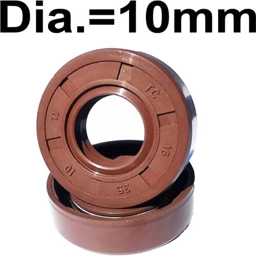2PC ID 10 MM TC Viton Oil Seal Skeleton Brown Fluoro FKM Fluorine Rubber Hydrauli Spring U Lip TC Gasket 10x16x4 10x16x5 10x18x4