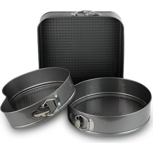 3pcs Non-Stick Removable Bottom Cake Pan Set Bake Mould With Lock Divice Bakeware Cake Molds Baking Accessories drop shipping