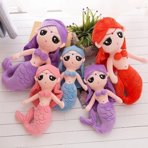 30-50cm 4 Colors Creative Cute Beautiful Mermaid Princess Fish Stuffed Plush Toy Doll Animal Girl Doll Gift Mermaid Doll