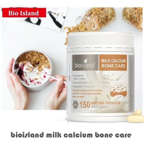 Australia Bio Island Adult Cow Milk Calcium Vitamin D3 K2 150Capsules Dietary Supplements Healthy Bones Teeth Growth Development