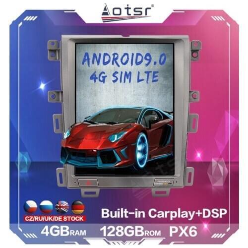 4+128GB PX6 Android Tesla Style Car Radio Player For Ford EDGE 2007 - 2014 GPS Navigation Vertical Screen CARPLAY DSP 4G SIM