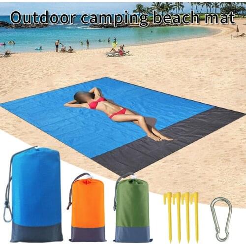 Large Beach Anti-sand Towels 200 Cm Mat Anti Sand-free Beach Anti Sand Beach Blanket Oversized Pocket Picnic Wind Prevent Proof