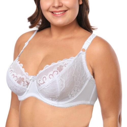Brand New Sexy Lace Women Bra Plus Size C D E F G Big Cups Bralette Ultra thin Brassiere Everyday Underwear Push Up