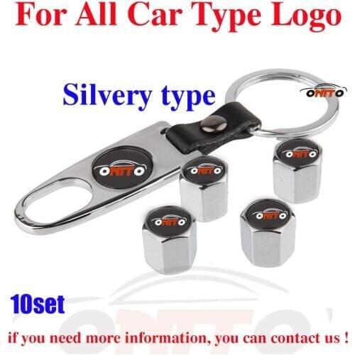 Wholesale Price 10set Leather Car Tire Valve Caps Keychain for volvo kia toyota mazda saab chevry renault all car type logo