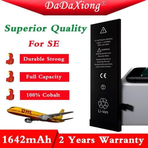 DaDaXiong Original 10pcs/Lot Battery For iPhone SE 5SE Superior Quality Work With IOS 11.4/12 100% Cobalt Cell TI CPU 1642mAh