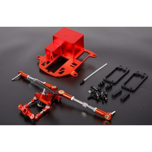 RC PARTS upgrade part symmetric steering system with CNC metal battery case kit for 1/5 HPI Rovan KM Baja 5B 5T 5SC