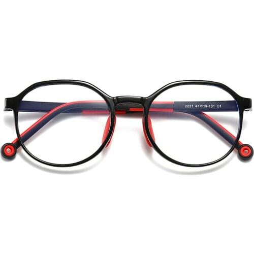 DOISYER Childrens anti-blue glasses mens and womens flat mirror round tide goggles