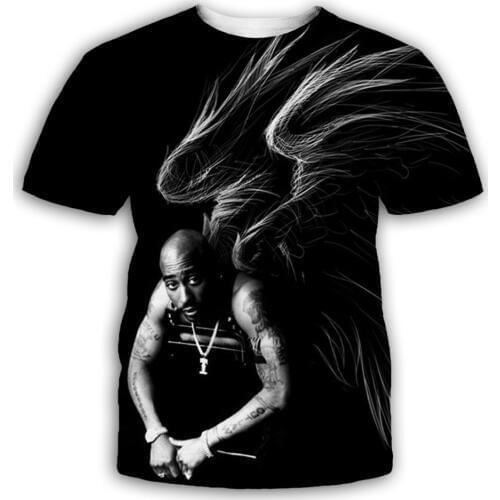 PLstar Cosmos 3d Printed 2pac Tupac T shirt for Men/Women Summer Short Sleeve Hip hop Tees Tops Unisex Streetwear Tshirt