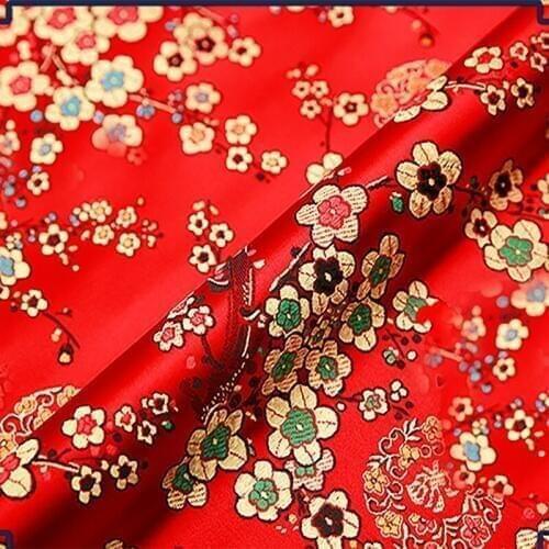 HLQON 75x100cm plum Jacquard Brocade Fabric,Africa fabric 3D jacquard yarn dyed fabric for fashion dress clothing,bedding,bag