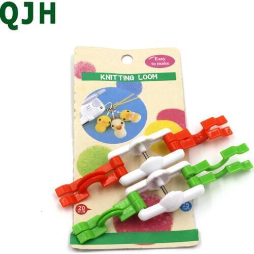QJH Brand 2pcs / lot Mini Pom Pom Maker Fluff Ball Weaver Needle Wool Knitting Tool Wire Knitting Loom for 25mm Tassels