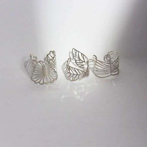 GSOLD New Trendy Geometric Metal Abstract Butterfly Ring Simple Hollow Alloy Opening Adjustable For Women Girls Party Jewelry