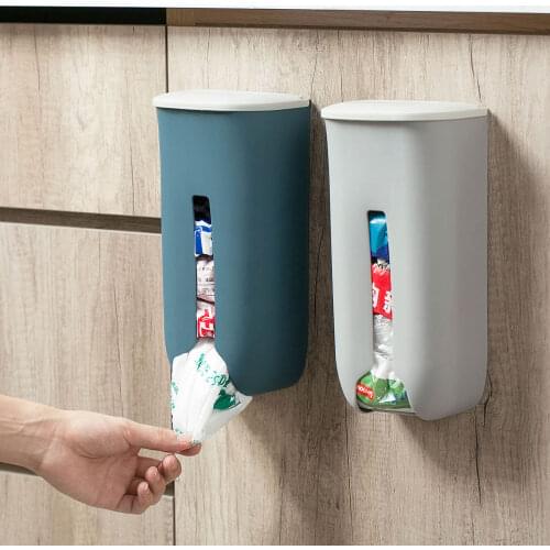 Garbage bag storage box finishing box plastic bag storage artifact kitchen boxed plastic bag wall-mounted collector