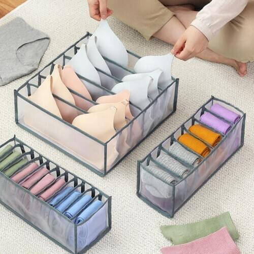 Underwear Storage Box with Compartments Socks Bra Underpants Storage Drawer Organizer Divider Box Box Drawers Cabinet Divid I3T7
