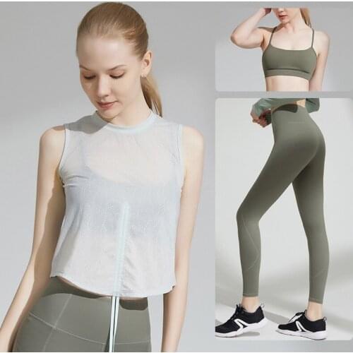 Three-piece suit, Loose,Show thin, Breathe freely, Long sleeve, Running,Yoga suit,Outer wear, Fitness,Sportswear,Bras