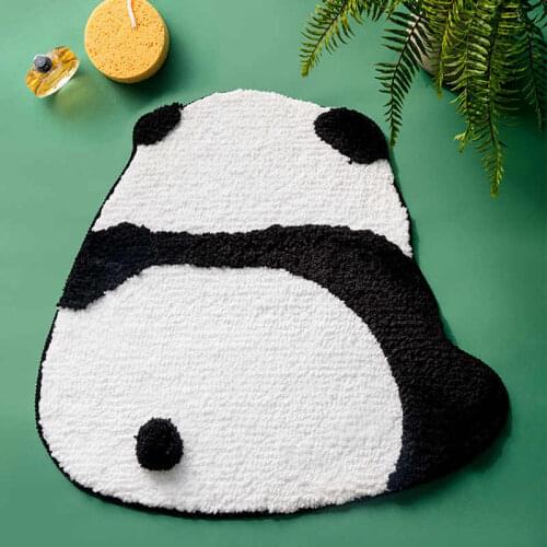 Bathroom Door Entrance Mat Panda Bath Rug Bathroom Non-Slip Mat Toilet Door Mat Entrance Door Absorbent Mat Anti-slip Door Mat