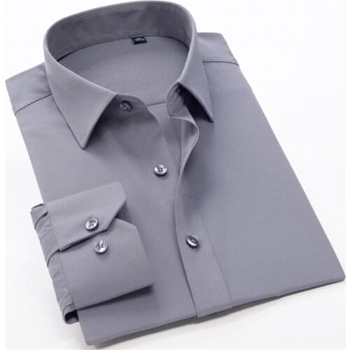 Oversize 8XL 9XL 10XL Mens business casual long-sleeved white shirt Fashion high-end solid color shirts in spring and autumn