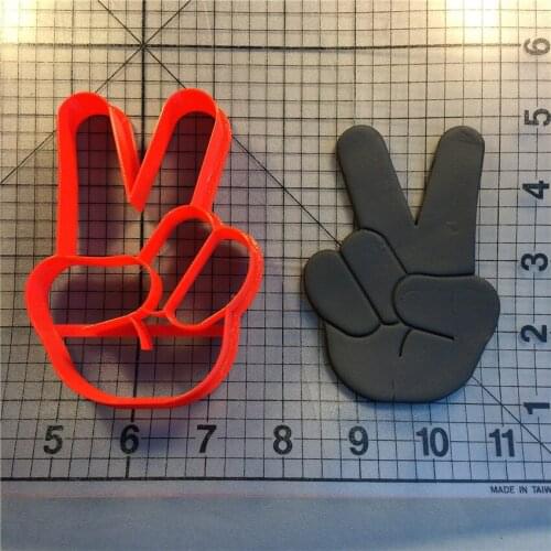 Victory And Peace Gesture Cookies Die Cutting Kitchen Baking Supplies Home DIY Cake Icing Decoration Kit 3D Printed Custom Seal