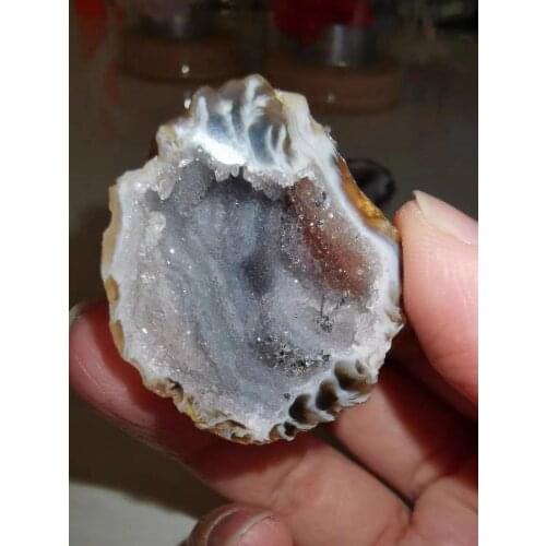 Natural Agate Geode Slice Quartz Crystal Cluster Minerals Reiki Healing Crystal Home Decoration