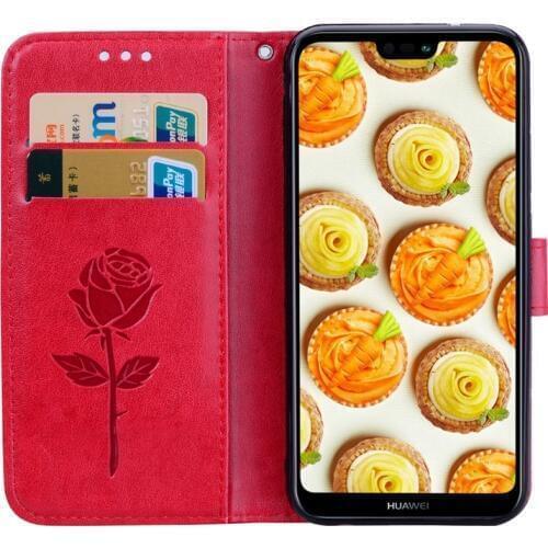 Flip Book Case For Huawei P smart Luxury Flip Leather Wallet Phone Cover For Huawei P 20 Lite Case Huawei P smart Cover Capa