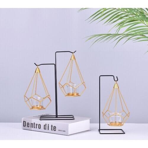 Nordic Style Wrought Iron Geometric Candle Holders Home Decorate Metal Crafts Candlestick Candelabros De Velas Holder Mesa