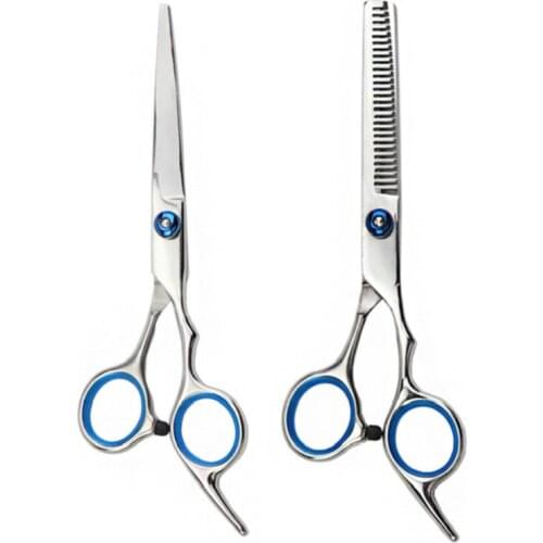 Salon Scissors Professional Barber Hair Cutting Thinning Tools Stainless Steel Hairdressing Shears Regular Flat Teeth Blades Set