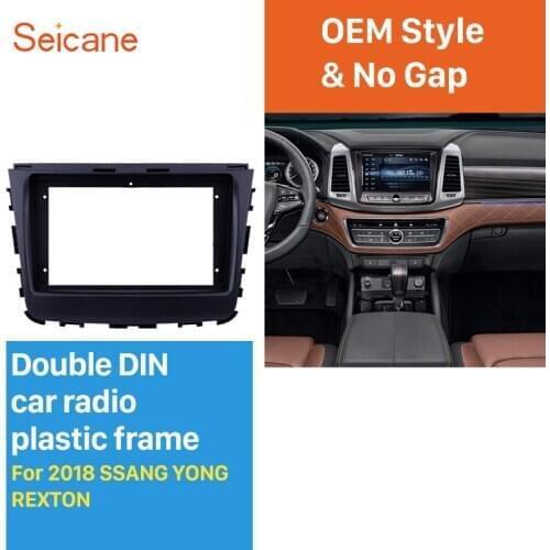 Seicane Audio Player Dash Kit Face Plate Panel Car Radio Fascia for 2018 SSANG YONG REXTON refitting Stereo Frame 9 inch