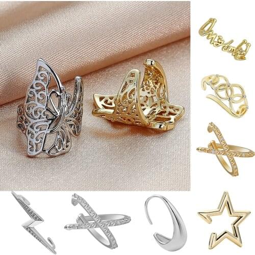 Cute 1 Pcs Hollow butterfly star Ear Cuff Clip Earrings For Women Fashion Simple No Pierced Leaf Shape Earrings Femme Jewerly